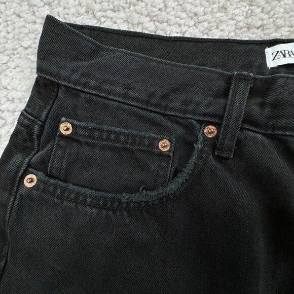 Zara New Straight Fit Black Jean Button Fly 10 NEW - Picture 9 of 14